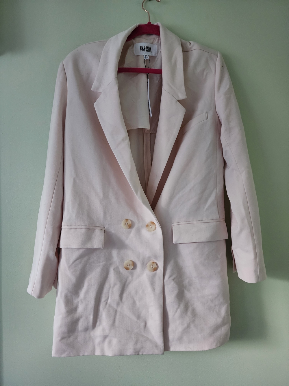 BB Dakota Ivory Double-Breasted Tailored Blazer